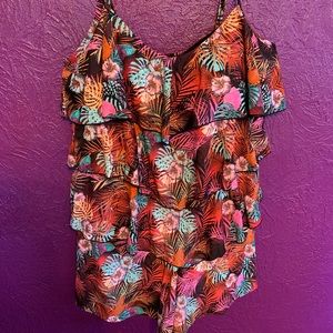 Fit 4 U Ruffled Swimsuit Size 26W